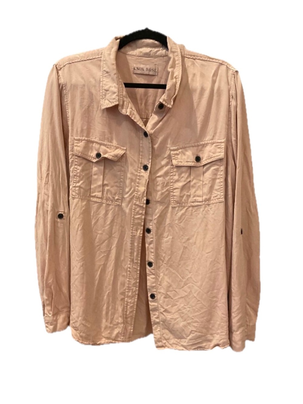 Knox Rose Mauve/Blush Long Sleeve Button-Down Utility Shirt | XL